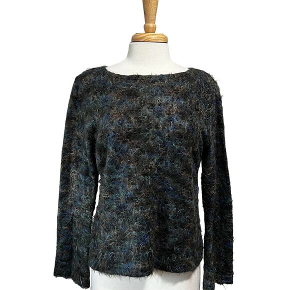 Carducci Women's L Fuzzy Mohair Blend Designer Sweater Made in Italy - Picture 1 of 7